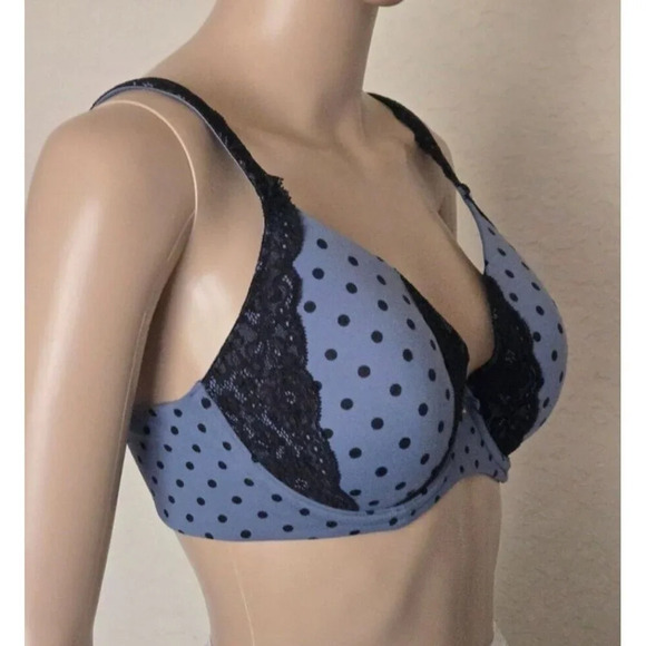 Soma Bra multicolor Polka dot Underwire Embraceable Full Coverage Lace Trim 34D - Picture 2 of 5